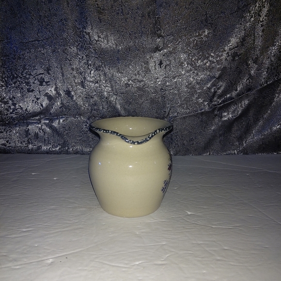 4" Handmade Stoneware Beige Water/Juice Pitcher With Floral Picture. Mad… - Picture 8 of 10